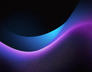 Abstract grainy blue purple color gradient wave black background glowing light dark backdrop