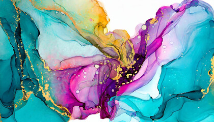 Abstract ink in water, fluid colors merging