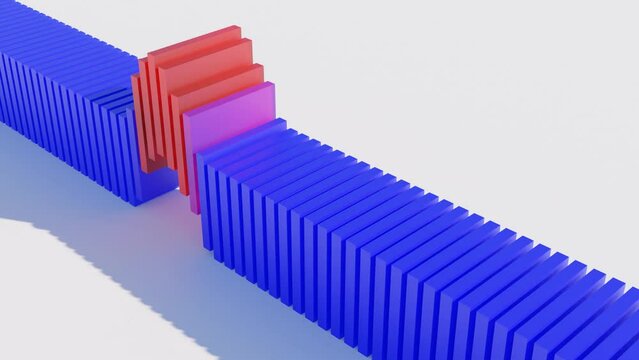 Abstract 3D Dynamic: Rotating Square Plates Changing Colors