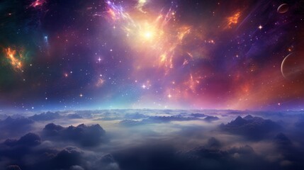 A fantasy hyper zoom backdrop with cosmic wonders