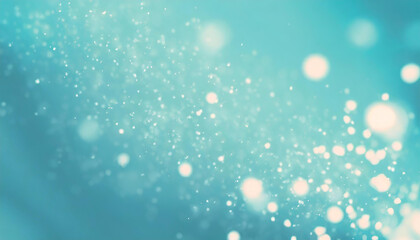blue background with defocused particles, pastel colors, soft and blur