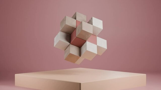 Abstract 3D Animation Loop: Geometric Motion Design, Seamless Video Background
