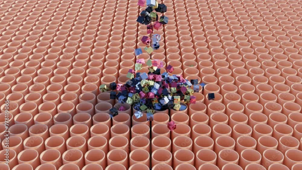 Aufkleber illusory dimensions: abstract 3d animations with rotating geometric elements