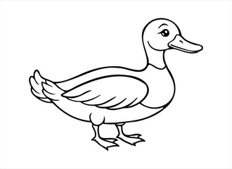 a duck is shown in a line drawing