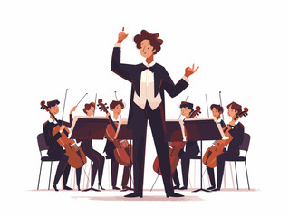 the orchestra conductor - obrazy, fototapety, plakaty
