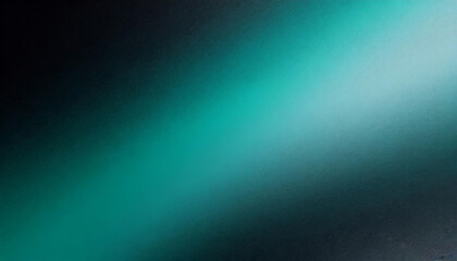 Teal blue green black color gradient background grainy texture effect dark technology abstract...