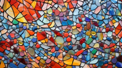 Fototapeta na wymiar Mosaic of colorful elements converging into a captivating abstract