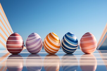 Obraz premium a group of eggs with stripes