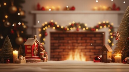 Radiating holiday spirit and charm with this beautifully crafted christmas scene, leaving space for your message