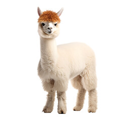 a white llama with a brown hat