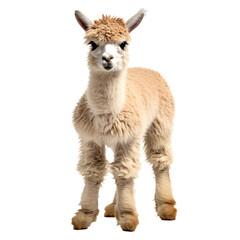 Fototapeta premium a baby llama standing on a white background