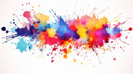 Playful watercolor splatters in a burst of vivid colors