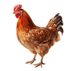 a chicken standing on a white background