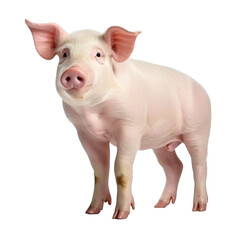 a pig standing on a white surface