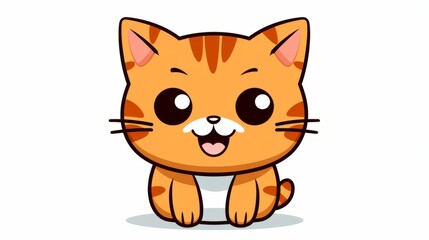 Smiling cat face clip art with a playful expression