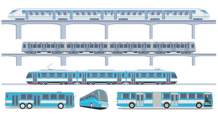 Bahnverkehr und Busverkehr Illustration - 778130284