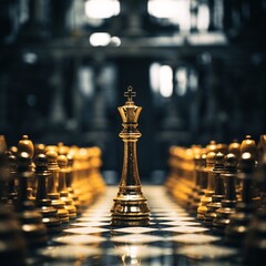 a chess board with a queen