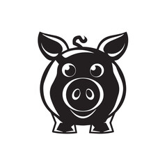 Piggy Bank in cartoon, doodle style . Image for t-shirt, web, mobile apps and ui. Isolated 2d vector illustration in logo, icon, sketch style, Eps 10, black and white. AI Generative