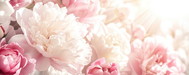 peony backdrop with lots of white space for content lovely vibrant hues