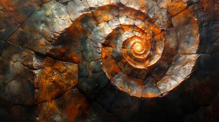 the golden ratios square root in cross section of snail shell shape - obrazy, fototapety, plakaty