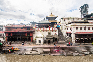  Pashupati is an hindi temple and place of cremations at river bank in kathmandu, nepal - 778135298