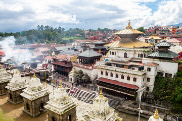  Pashupati is an hindi temple and place of cremations at river bank in kathmandu, nepal - 778135420