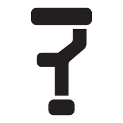 crutch glyph icon