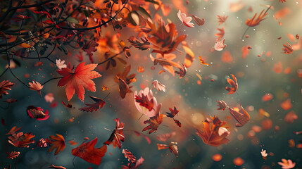 red autumn leaves