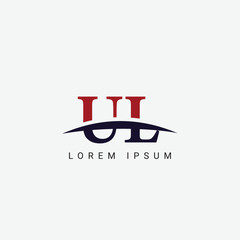Alphabet UL LU letter modern monogram style logo vector element