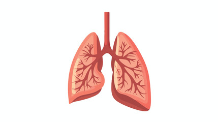 Cartoon Illustration of human lung Flat vector isolated