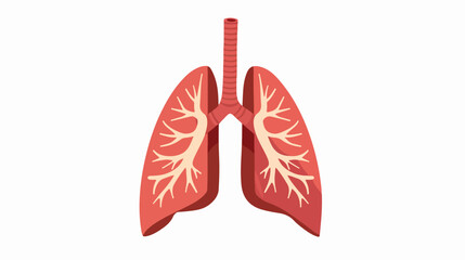 Cartoon Illustration of human lung Flat vector isolated