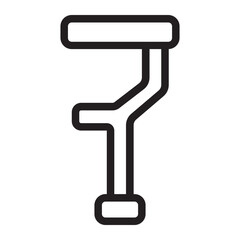 crutch line icon