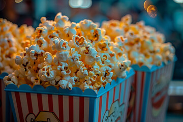 Closeup popcorn in cinema