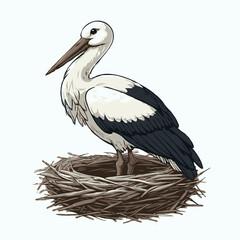 white stork ciconia - obrazy, fototapety, plakaty