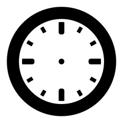 Time o'clock symbol illustration, black on white background