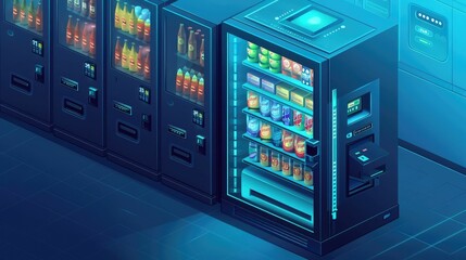 Futuristic Vending Machine with Holographic Display Assistance and Biometric Authentication for Secure and Convenient Ecommerce Transactions