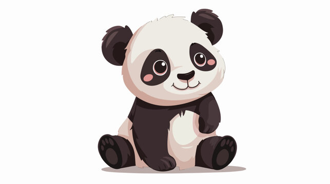 Isolated cute baby panda vector Flat vector isolated