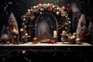 Merry christmas setup with decorative holiday elements