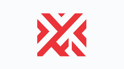 Letter mk simple arrow stripe red logo vector Flat vector - obrazy, fototapety, plakaty