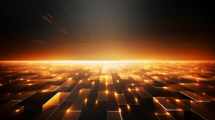 Glowing squares in abstract darkness