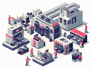high-tech manufacturing plant - animated