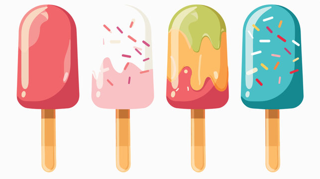 Lolly ice cream Flat vector isolated on white background