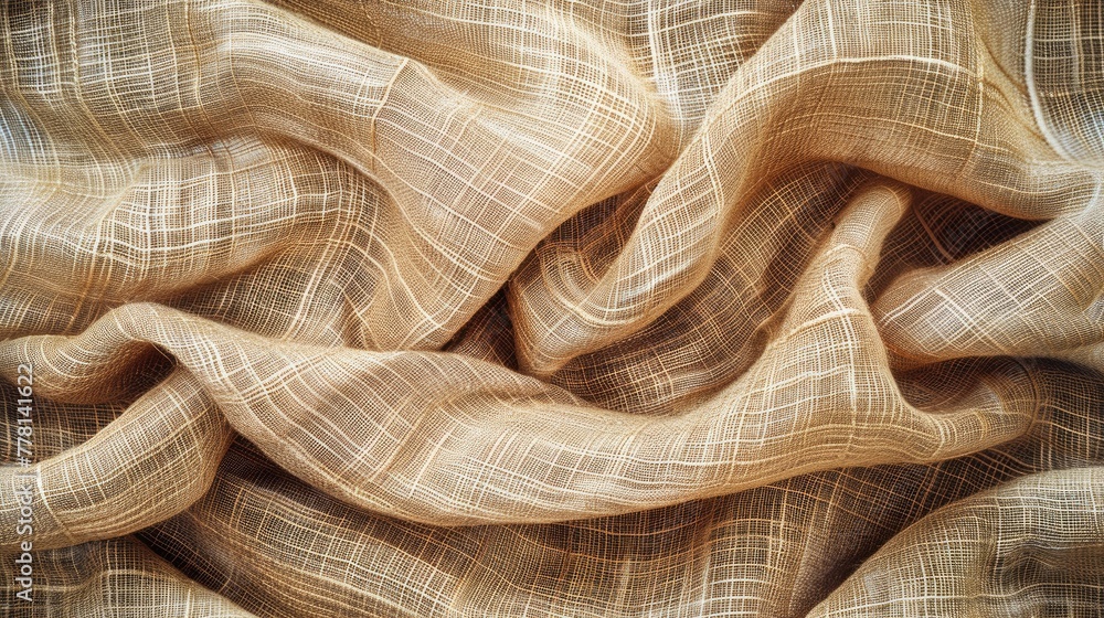 Aufkleber a piece of fabric with a pattern of lines and dots. the fabric is brown and has a texture that looks