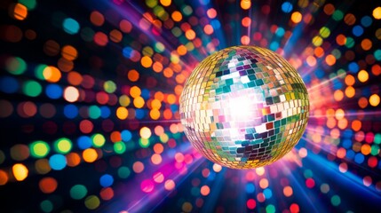 Obraz premium Disco ball creating a kaleidoscope effect