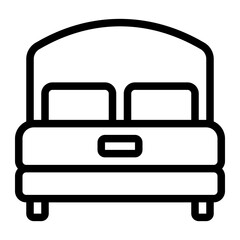 double bed line icon