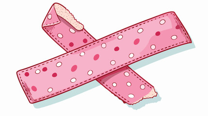 Pink sticking plaster cartoon Flat vector isolated on