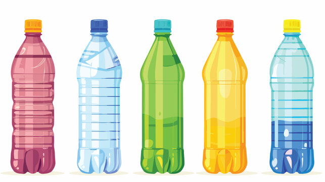 Plastic bottles isolated on white background vector f