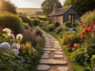 Obraz premium path of home in garden