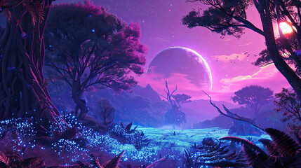 landscape with moon