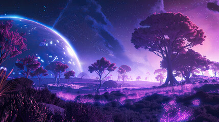 landscape with moon